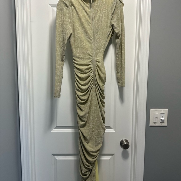 Miss Circle Gold Chiffon Glitter Dress - Picture 3 of 4